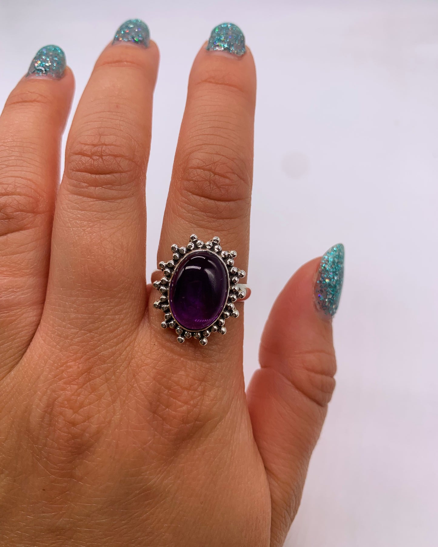 AMETHYST DROP RING