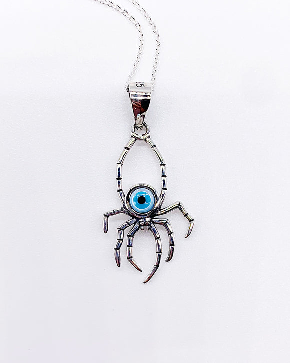 EVIL EYE SPIDER NECKLACE