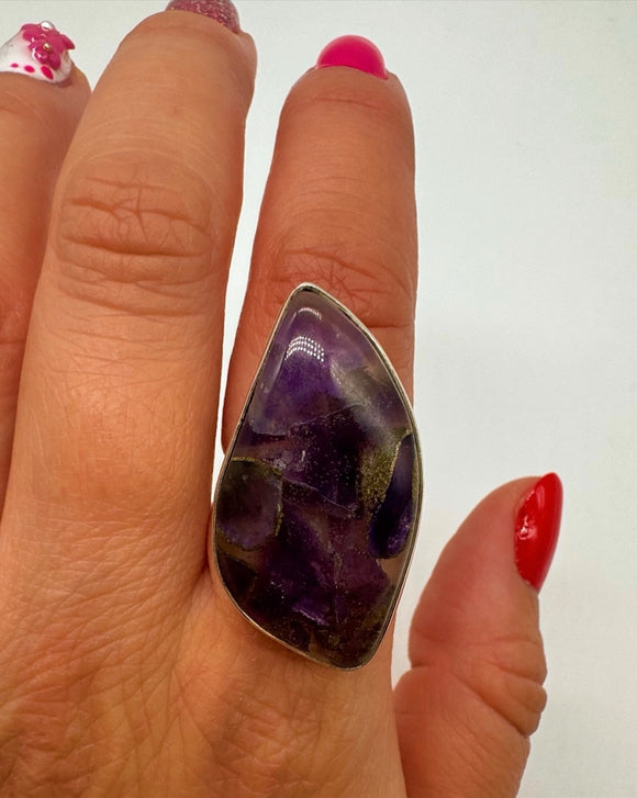 SPINY COPPER AMETHYST RING