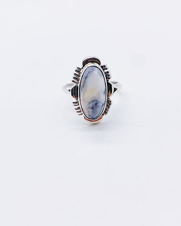 OVAL WHITE BUFFALO RING