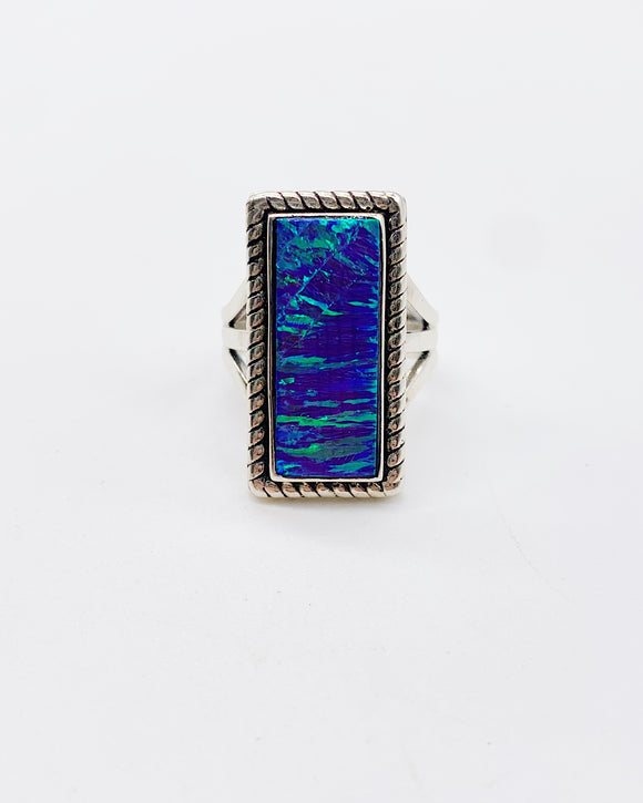 PURPLE OPAL BLOCK RING