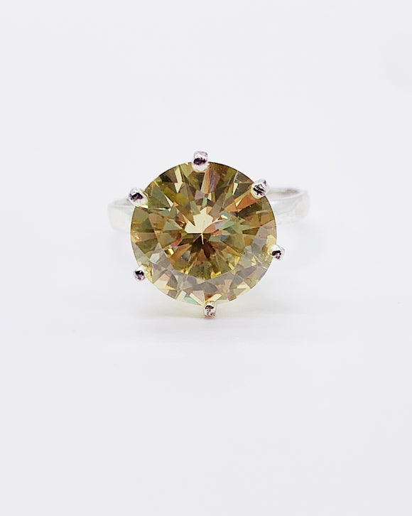 CANARY YELLOW CZ RING ⋄ Size 7.5