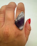 CHEVRON AMETHYST RING • Sz 9.5