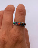 MULTI ∘ STONE BAND RING ⋄ Size 7.5