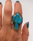 NAVAJO TURQUOISE CACTUS RING ⋄ Size 6