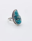 NAVAJO TURQUOISE LEAF RING ⋄ Size 6