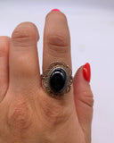 BLACK HEMATITE RING • Sz 8.5