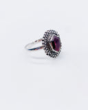 GARNET HEXAGON RING • Sz 11.25