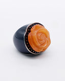 CARVED CARNELIAN ROSE RING ⋄ Size 7
