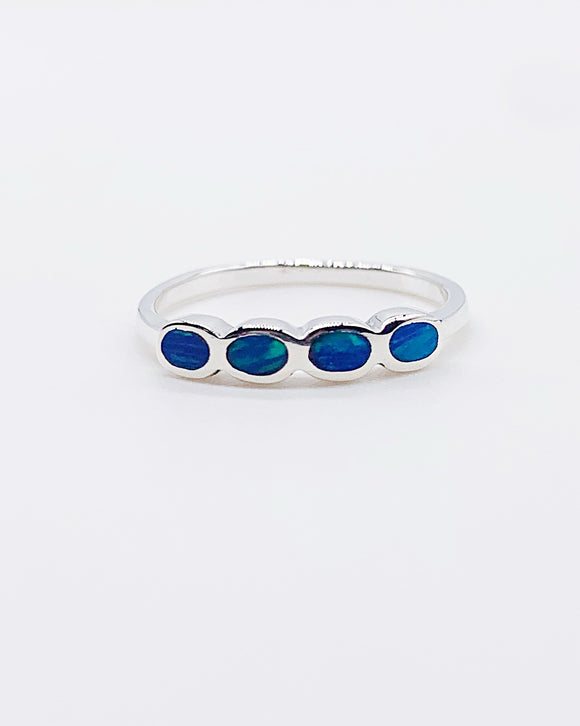 BLUE OPAL ROW BAND ⋄ Size 6