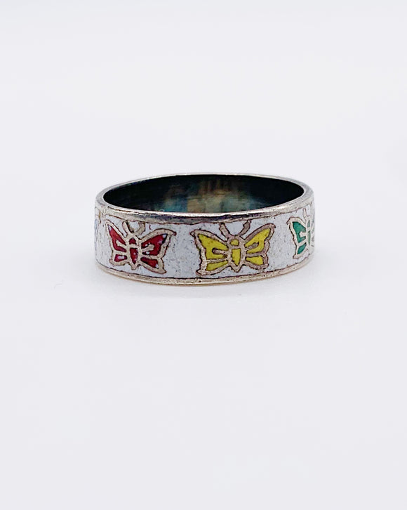 CLOISONNÉ BUTTERFLY RING ⋄ Size 7