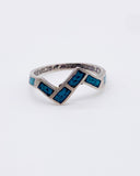 NAVAJO TURQUOISE ZIGZAG RING ⋄ Size 5