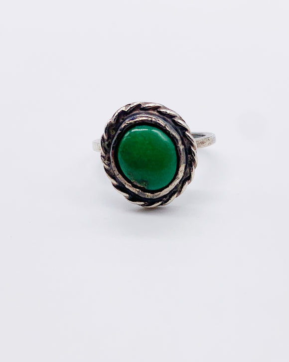 GREEN TURQUOISE WOVEN RING