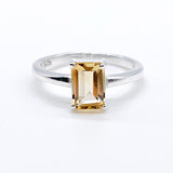 CITRINE BLOCK SOLITAIRE RING ⋄ Size 5