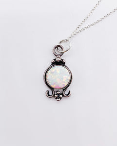 WHITE OPAL DROP NECKLACE