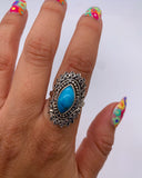 TURQUOISE BALI RING ⋄ Size 6