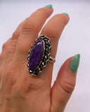 CHAROITE MARQUISE RING • Sz 10.25