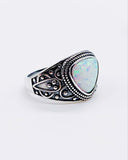 WHITE OPAL FILIGREE RING ⋄ Size 8.75