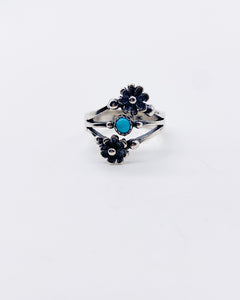 TURQUOISE DUO FLOWER RING