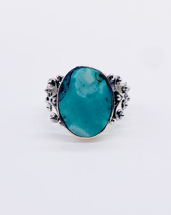 TURQUOISE BALI RING ⋄ Size 7.75