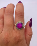 PINK MOONSTONE DROP RING ⋄ Size 8.5
