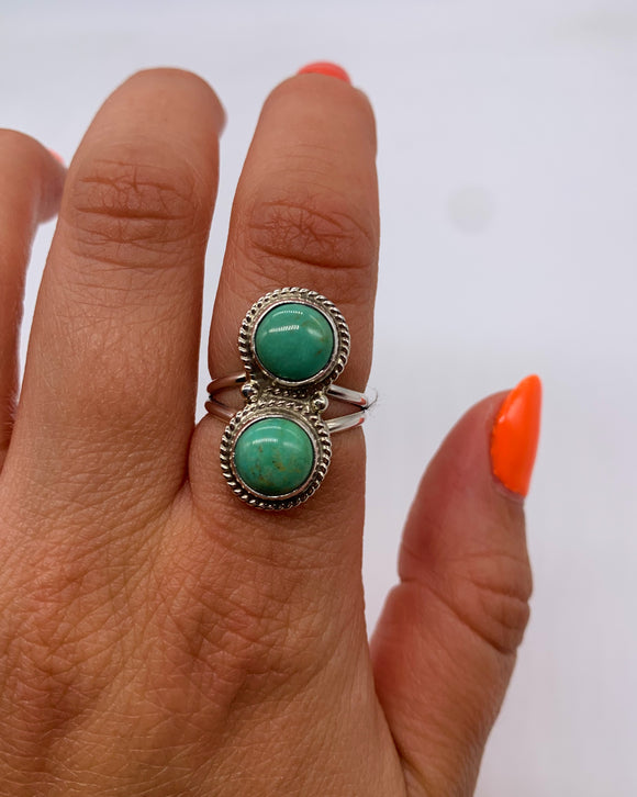 NAVAJO DUO TURQUOISE RING