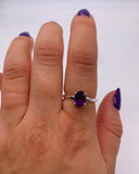 AMETHYST CLAW RING