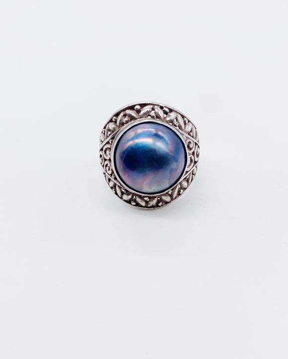 BLUE MABE PEARL RING