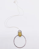 NAVAJO YELLOW AGATE HOOP NECKLACE