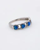 BLUE OPAL HEART BAND ⋄ Size 6.75