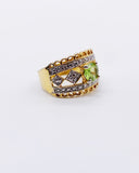 PERIDOT & CZ GOLD BAND