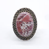 OVAL SONORA DENDRITIC OPAL STERLING SILVER RING ⋄ SIZE 6
