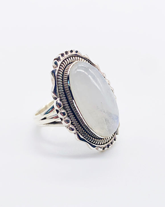 MOONSTONE STATEMENT RING ⋄ Size 7
