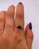 RHODOLITE SUN GOLD RING