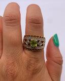 PERIDOT & CZ GOLD BAND