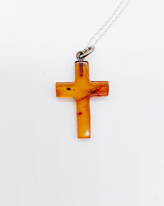AMBER CROSS NECKLACE