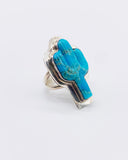 NAVAJO TURQUOISE CACTUS RING ⋄ Size 6