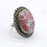 OVAL SONORA DENDRITIC OPAL STERLING SILVER RING ⋄ SIZE 6