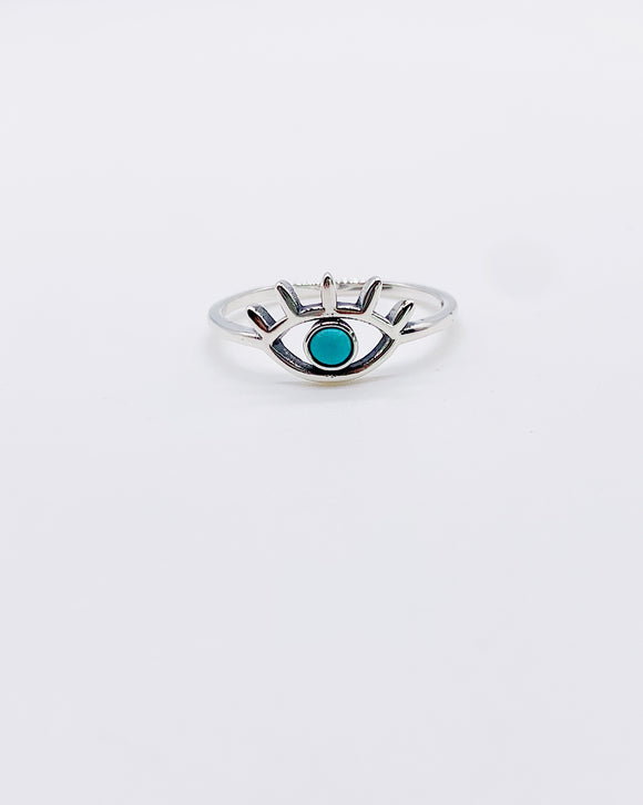 TURQUOISE LEXICON EYE RING • Sz 5 & 7