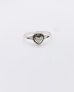 WHITE BUFFALO HEART RING • Sz 4 & 8.5