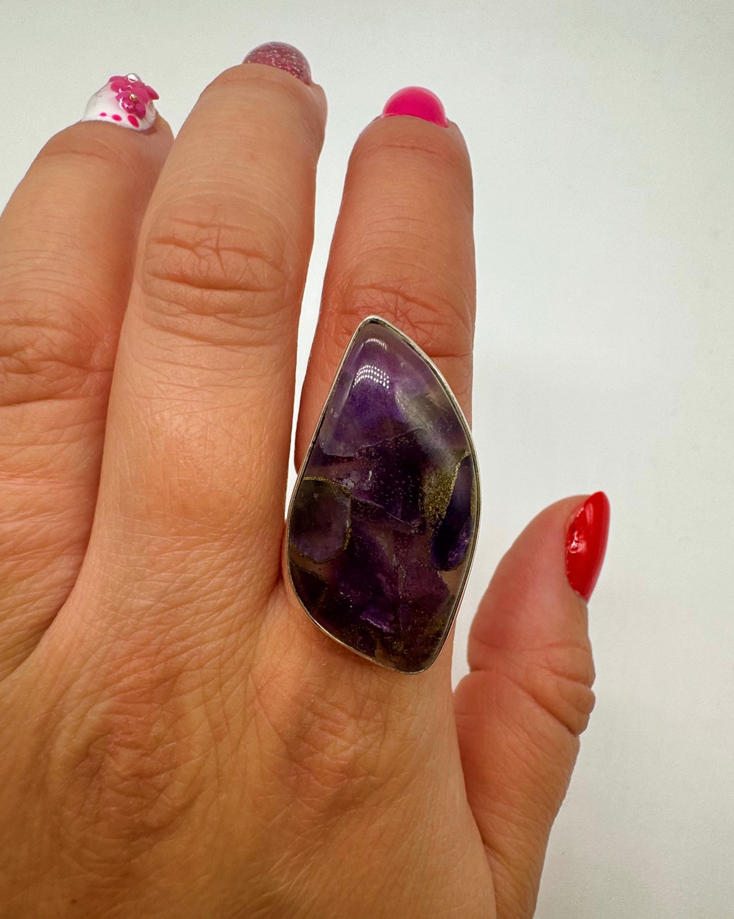 SPINY COPPER AMETHYST RING