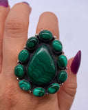 MALACHITE STATEMENT RING ⋄ Size 10.25