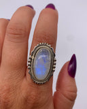 MOONSTONE STATEMENT RING ⋄ Size 7