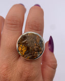 ORANGE LABRADORITE RING ⋄ Size 6