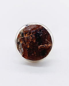 ORANGE LABRADORITE RING ⋄ Size 6