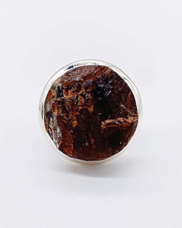 ORANGE LABRADORITE RING ⋄ Size 6
