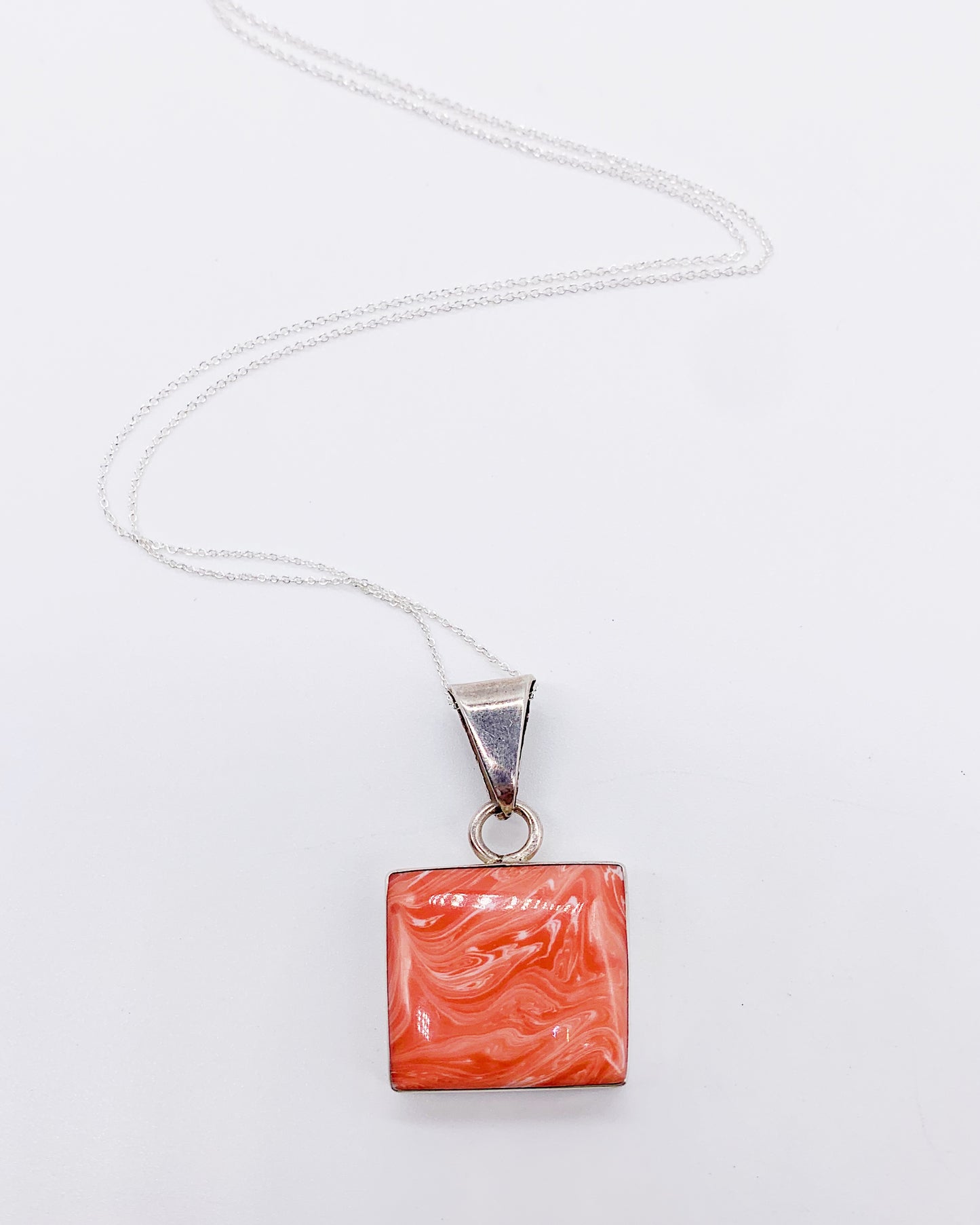 PINK CORAL BLOCK NECKLACE