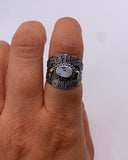 MOONSTONE SWIRL RING ⋄ Size 6