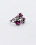 TRIPLE RHODOLITE RING • Sz 6.5