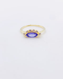 TANZANITE SUN GOLD RING